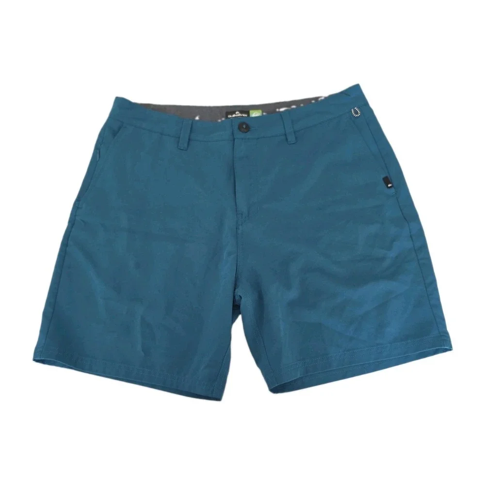 Quiksilver Amphibian Shorts Men 33 Blue Green Teal 4 Way Stretch Surf Swim 6.5